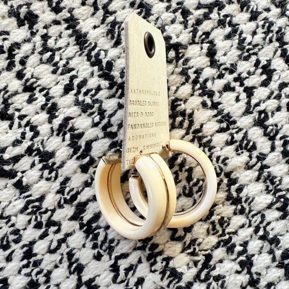 Anthropologie Thick Enamel Open Hoop Earrings - Picture 4 of 5